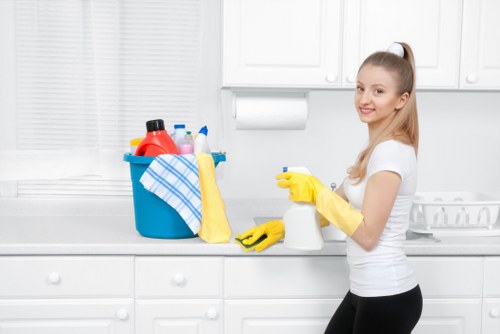 Risk assessment being carried out before a cleaning task