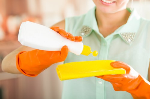 Deep cleaning a sofa in a Putney living room