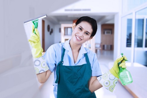 Putney cleaner staff member receiving cleaning safety training